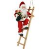 Postavička Santa na rebríku 65 cm červený