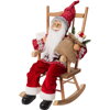 Postavička Santa v hojdacom kresle 25x35x45 cm červený