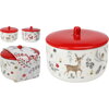 Dóza s vekom vianočná 650 ml porcelán mix