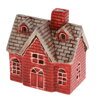 Dekorácia domček LED 10,5 cm porcelán červený