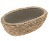 Dekorácia/obal náhrobná oval 25cm bledo-sivo-zlatý