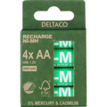 DELTACO RECHARGE, Batérie NiMH AA, HR6 4ks