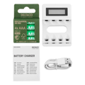 DELTACO C704A4, Nabíjačka batérií, USB + 4x AAA