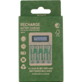 DELTACO C704A4, Nabíjačka batérií, USB + 4x AAA