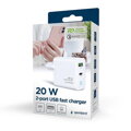 GEMBIRD TA-UC-PDQC20L-W-01, Nabíjačka, USB/USB-C