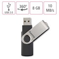 HAMA Rotate, USB Kľúč, 8GB, strieborný/čierny