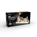 Solight LED vianočná dedinka, 34x17cm, drevo, 4 LED, 2x AA