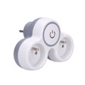 Solight P105 rozbočovač, 2x 10A, biely-sivý, vypínač