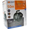 Solight predlžovací prívod na bubne, 1 zásuvka, 50m, čierny kábel, 3x 1,5mm2