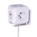 Solight predlžovací prívod - kocka, 4 zásuvky 230V + 2x USB max. 2400mm, kábel 2m