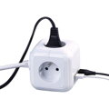 Solight predlžovací prívod - kocka, 4 zásuvky 230V + 2x USB max. 2400mm, kábel 2m