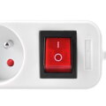 Solight predlžovací prívod, 5 zásuviek, biely, vypínač, 3m