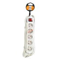 Solight predlžovací prívod, 5 zásuviek, biely, vypínač, 3m