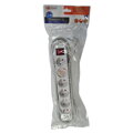 Solight predlžovací prívod, 6 zásuviek, biely, vypínač, 3m