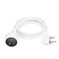Solight predlžovací prívod - spojka, 1 zásuvka, 3m, 3 x 1mm2, biela
