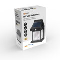 Solight WL918 LED solárna lampáš nástenná, teplá biela, 12x17cm, čierna