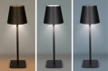 Solight LED nabíjacia lampička Lucca, 120lm, zmena CCT, stmievanie, čierna