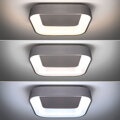 Solight LED stropné svetlo štvorcové Treviso, 48W, 2880lm, stmievateľné, diaľkové ovládanie, sivá