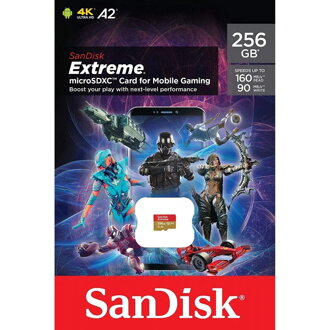 SanDisk EXTREME Mobile Gaming Micro SDXC 256GB 160MB/s UHS-I U3 V30 (SDSQXA1-256G-GN6GN)