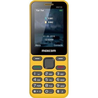 MAXCOM MM139, Mobilný telefón DUAL Sim, žltý