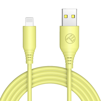 TELLUR Silicone, Kábel, USB/Lightning, 1m, yel