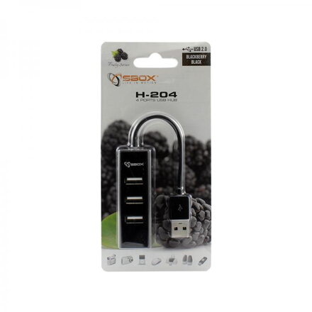 SBOX H-204 black USB 2.0 port 4x