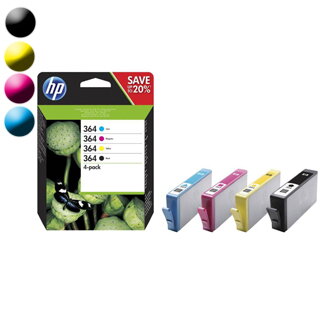 HP 364 CMYK Ink Cartridge Combo 4-Pack