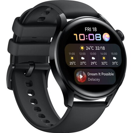 HUAWEI Watch 3, Black Fluoroelastomer