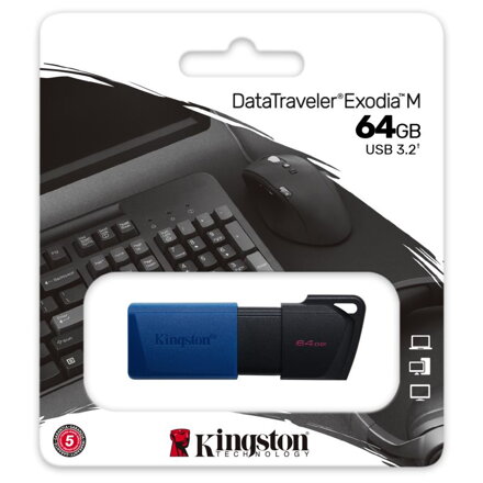 KINGSTON DataTraveler EXODIA M, 64GB, blk/blu