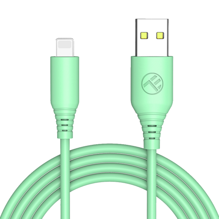 TELLUR Silicone, Kábel, USB/Lightning, 1m, green