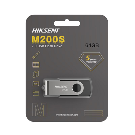 HIKVISION HS-USB-M200S, USB Kľúč, 64GB, str/čier