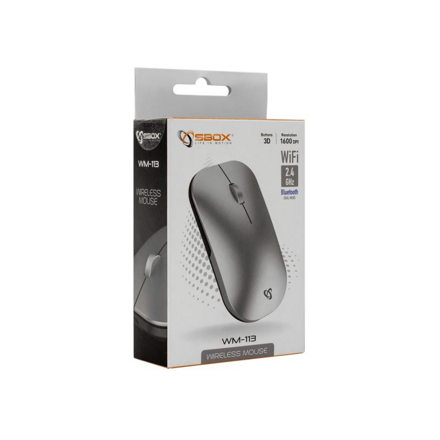 SBOX WM-113, Optická bezdrôtová myš, šedá