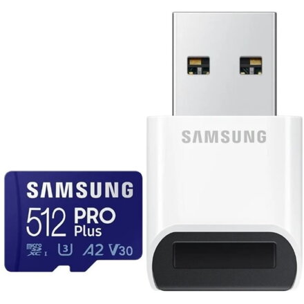 SAMSUNG Micro SDXC PRO+ 512GB (2023) + USB adaptér (MB-MD512SB/WW)