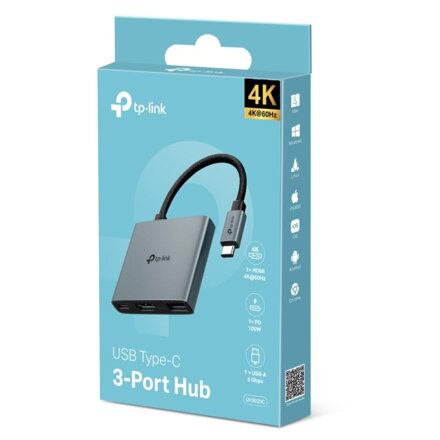 TP-link UH3020C, Dokovacia stanica 3v1, šedá