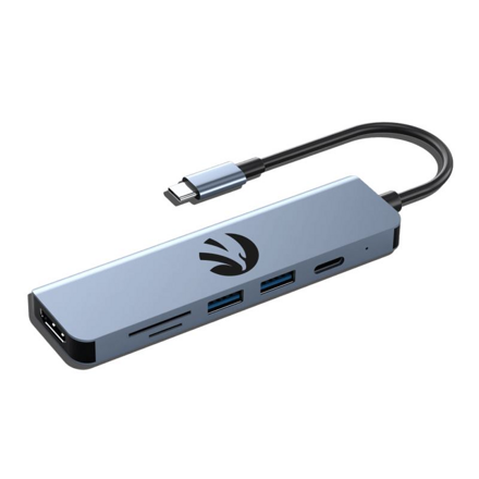 HAWK HUB 6v1 USB-C / USB-A / HDMI/ SD/TF HUB601