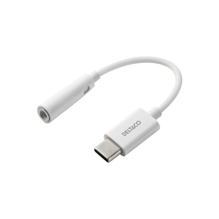 DELTACO USBC-1145, USB-C samec/Jack 3.5mm samica