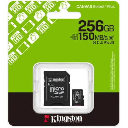 KINGSTON Micro SDXC CANVAS Select Plus 256GB+Adaptér