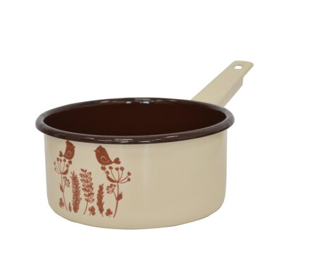 Kastról s rúčkou 14cm/1L, smalt, dekor   WW