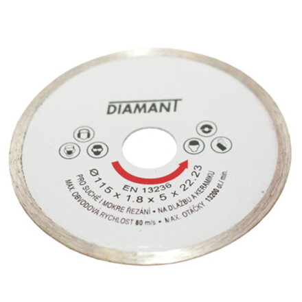 Kotuc diamantovy plny 115mm #