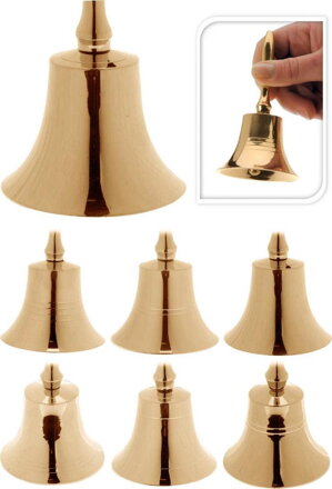 Ozdoba zvonček 11 cm zlatý