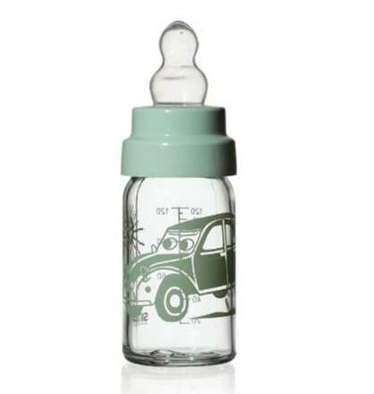 Fľaša kojenecká sklenená 125 ml mix dekor 8235