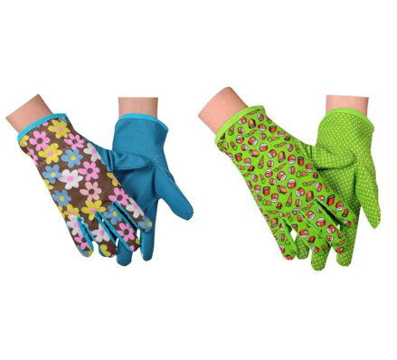 Rukavice záhradné detské, farebné bavlna/PVC Rukavice záhradné detské, farebné bavlna/PVC
