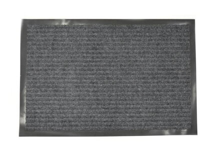 Rohož 40x60 cm guma+textil šedá pruhovaná s gumeným okrajom /15901153/ WW