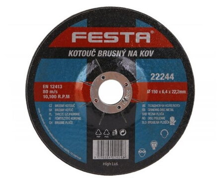 Kotúč brúsny na kov 150x6,4/22,2