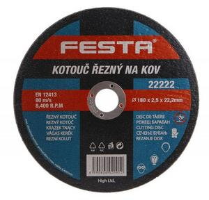 Kotúč rezný kov 180x2,5,2x22,2mm FESTA