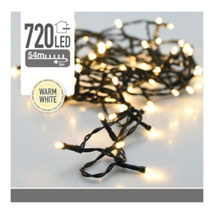 Vianočné svetlo 720 LED, teplé biele, vonkajšie/vnútorné, 54 m