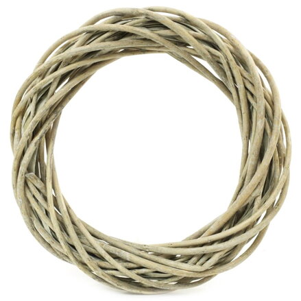 Veniec prútený 30x7cm šedý, na dekorovanie