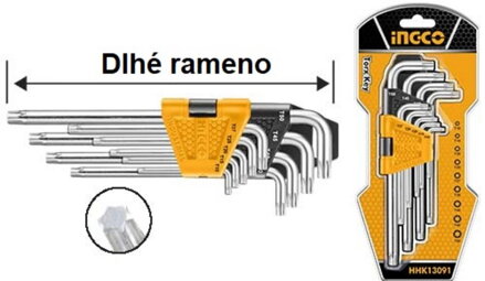 Kľuč torx sada 9ks CrV T10-T50 INGCO