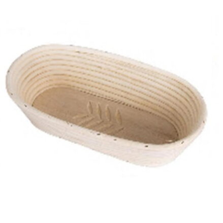 Ošatka ratan oválna s dreveným dnom 32x15x9cm - dekor Lístky