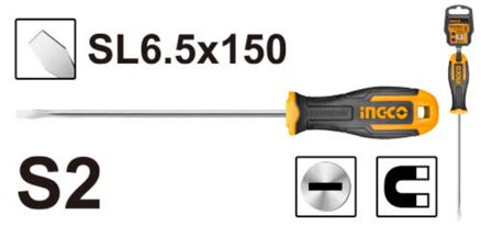 Skrutkovač plochý 6,5x150mm S2 INGCO